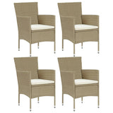 5 Piece Garden Dining Set Beige - Close-Up Angle