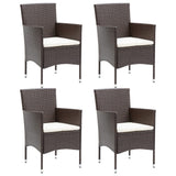 5 Piece Garden Dining Set Brown - Side View