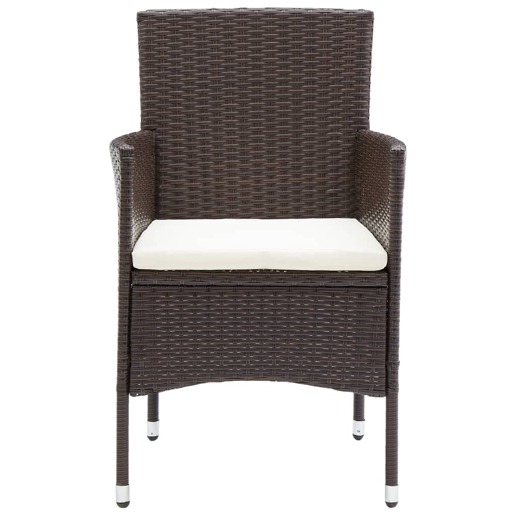 5 Piece Garden Dining Set Brown