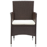 5 Piece Garden Dining Set Brown