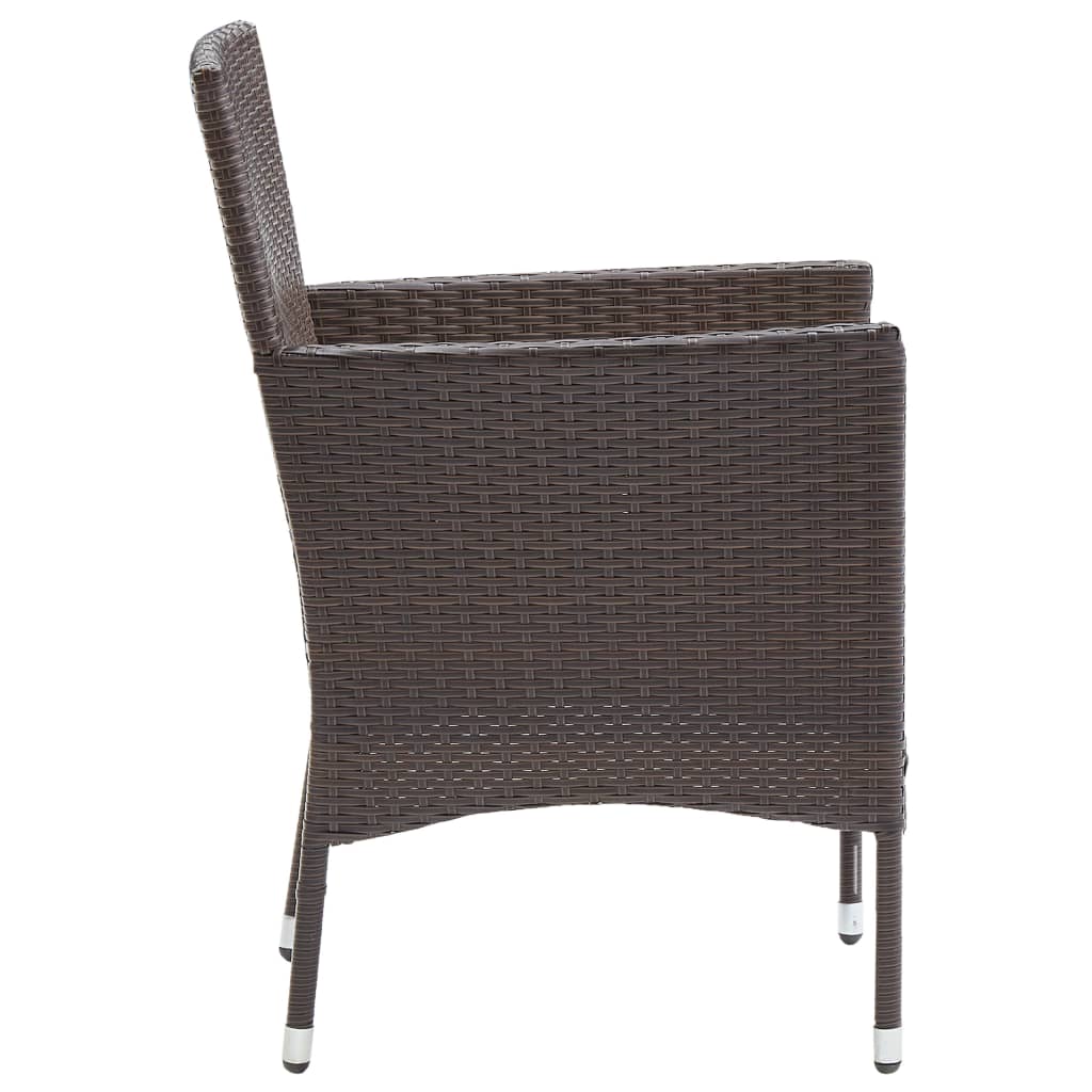 5 Piece Garden Dining Set Brown