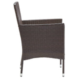5 Piece Garden Dining Set Brown - Rear View