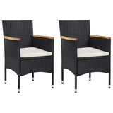 3 Piece Garden Dining Set Black
