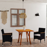 3 Piece Garden Dining Set Black