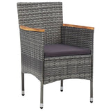 5 Piece Garden Dining Set Grey - Top-Down View