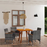 5 Piece Garden Dining Set Grey