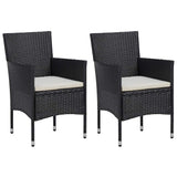 5 Piece Garden Dining Set Black