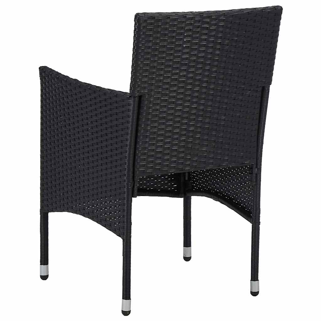 5 Piece Garden Dining Set Black
