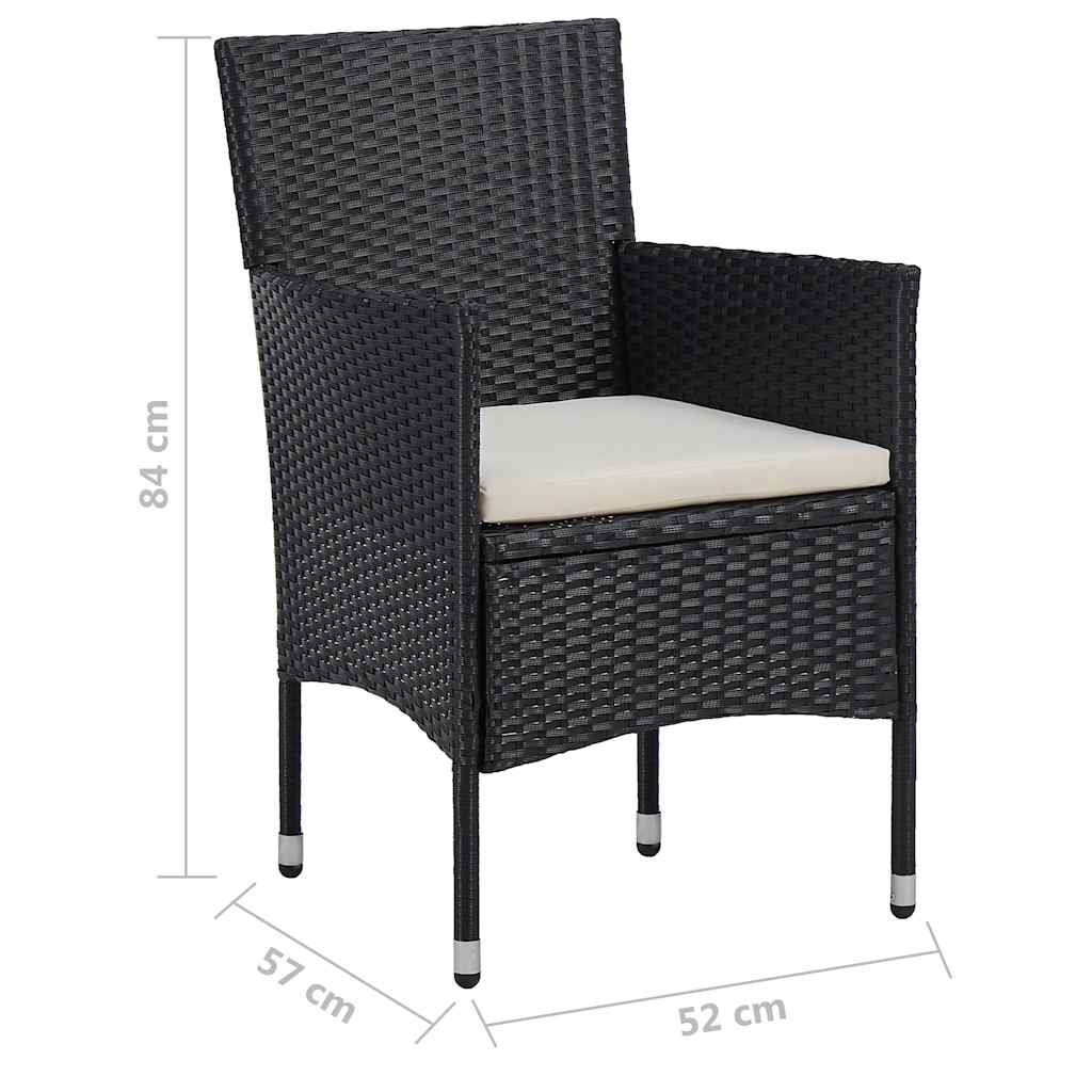 5 Piece Garden Dining Set Black