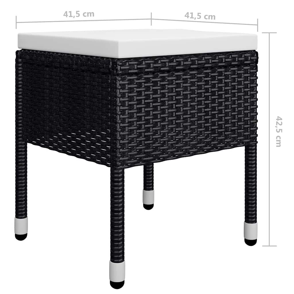 5 Piece Garden Dining Set Black