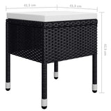 5 Piece Garden Dining Set Black