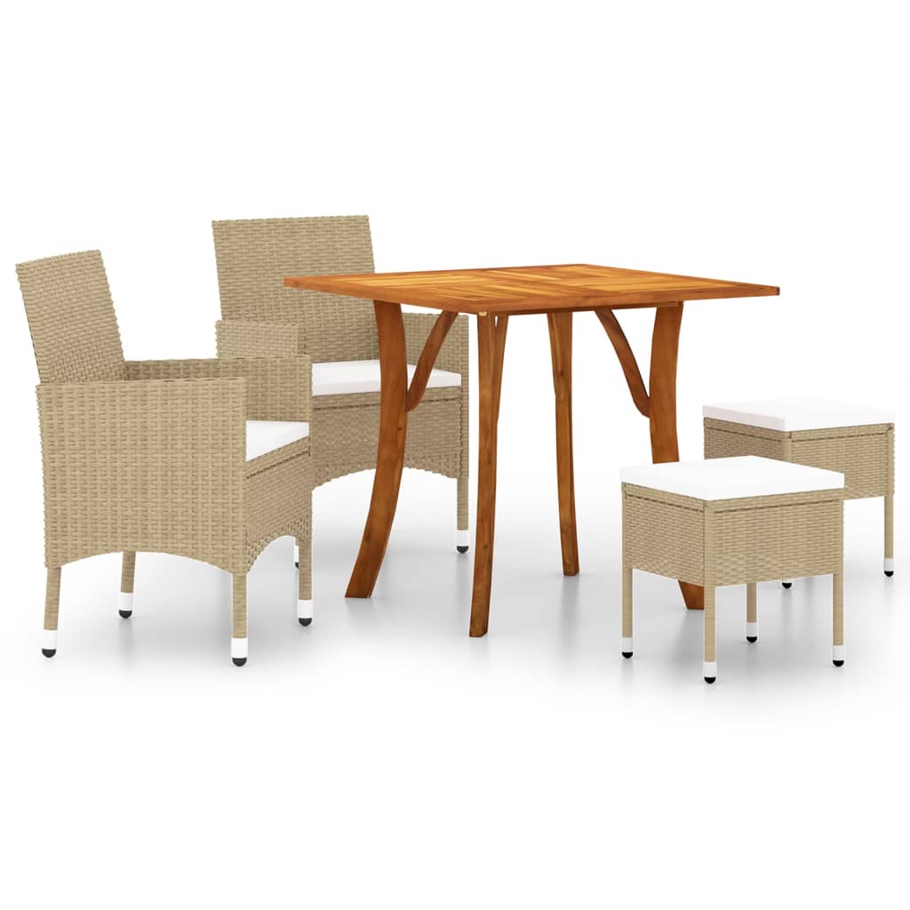 5 Piece Garden Dining Set Beige