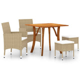 5 Piece Garden Dining Set Beige