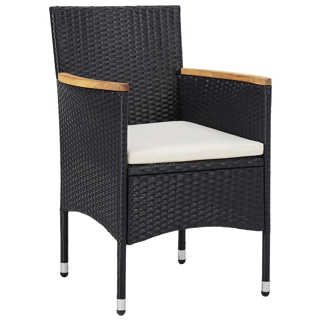 5 Piece Garden Dining Set Black