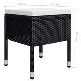 5 Piece Garden Dining Set Black