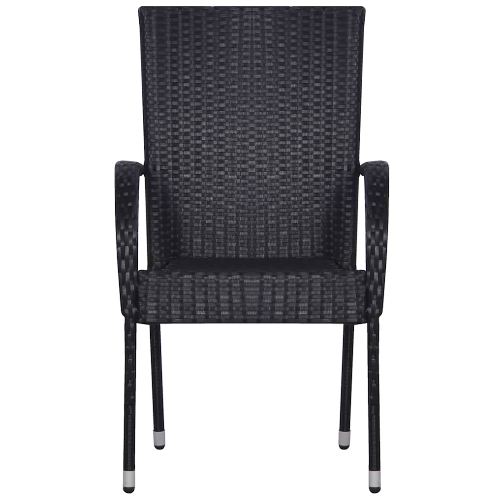3 Piece Garden Dining Set Black