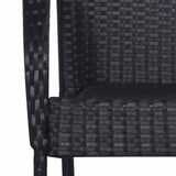 3 Piece Garden Dining Set Black - Rear View