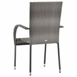 3 Piece Garden Dining Set Grey - Close-Up Angle