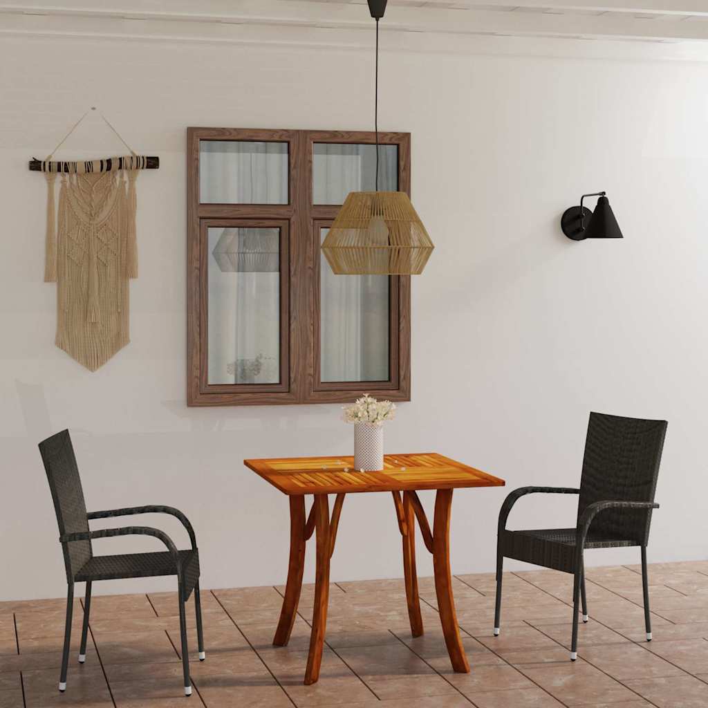 3 Piece Garden Dining Set Grey