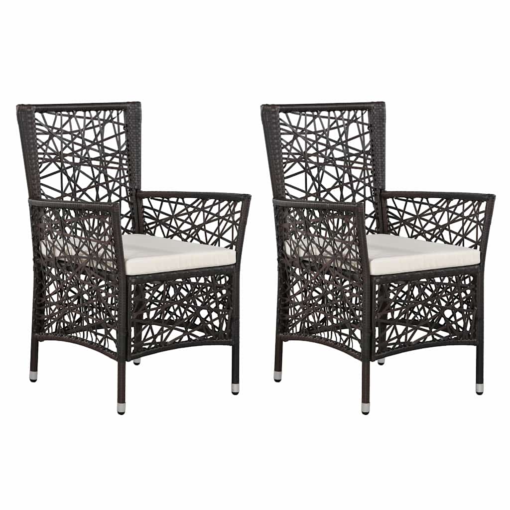 3 Piece Garden Dining Set Brown