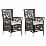 3 Piece Garden Dining Set Brown