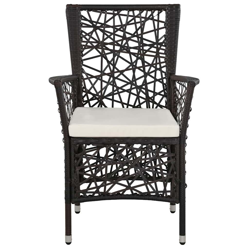 3 Piece Garden Dining Set Brown