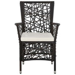 3 Piece Garden Dining Set Brown