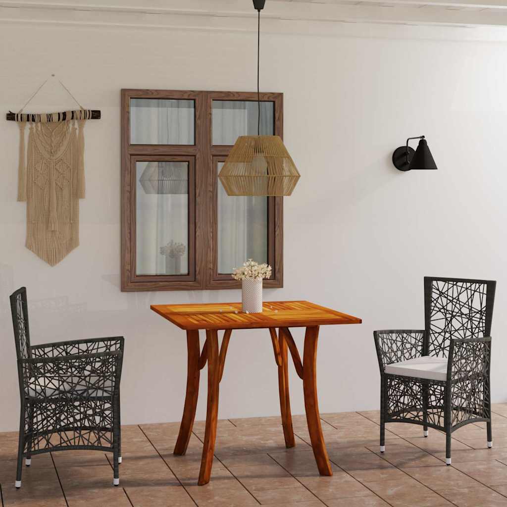 3 Piece Garden Dining Set Brown