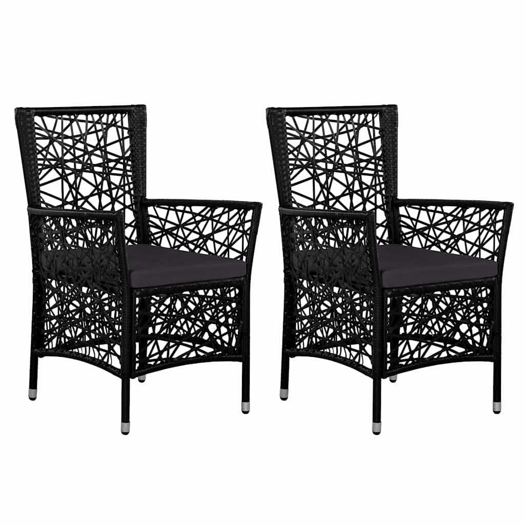 3 Piece Garden Dining Set Black