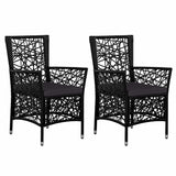 3 Piece Garden Dining Set Black