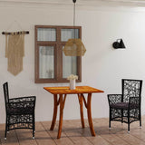 3 Piece Garden Dining Set Black