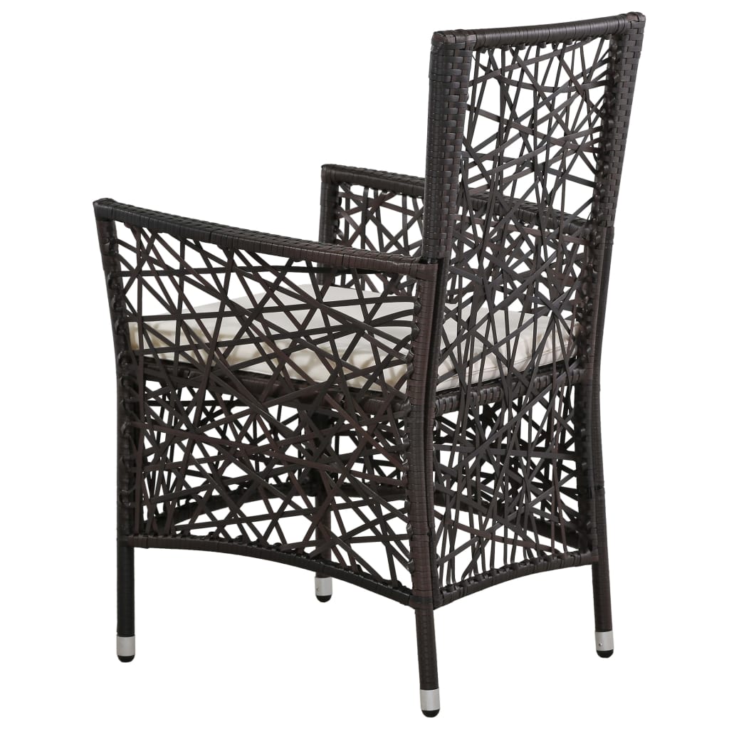 5 Piece Garden Dining Set Brown