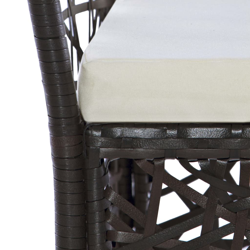 5 Piece Garden Dining Set Brown