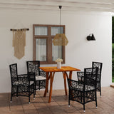5 Piece Garden Dining Set Brown