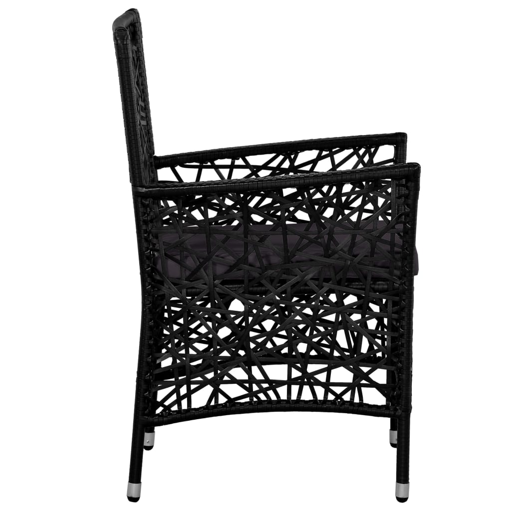 5 Piece Garden Dining Set Black