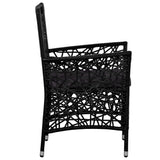 5 Piece Garden Dining Set Black