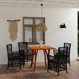 5 Piece Garden Dining Set Black