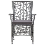 5 Piece Garden Dining Set Grey - Top-Down View