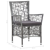 5 Piece Garden Dining Set Grey - Extra Image