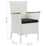 5 Piece Garden Dining Set White - Extra Image