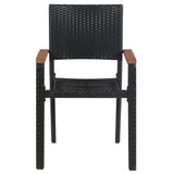 3 Piece Garden Dining Set Black - 45-Degree Angle