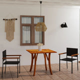 3 Piece Garden Dining Set Black