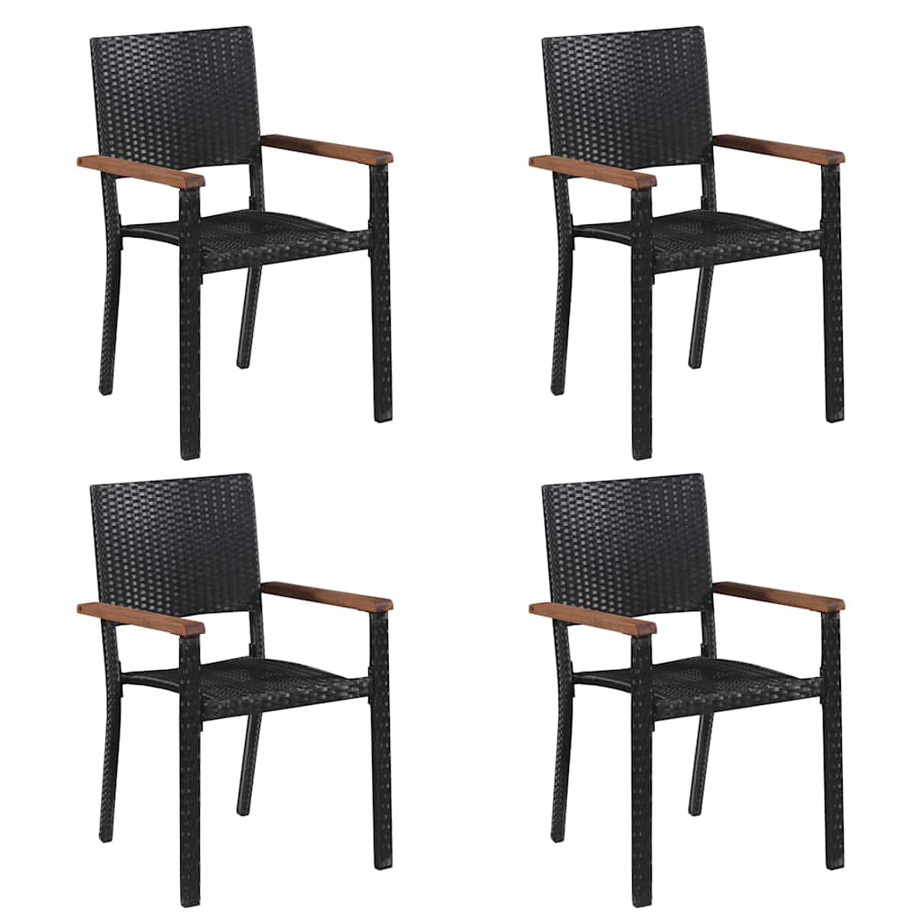 5 Piece Garden Dining Set Black