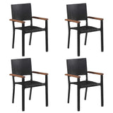 5 Piece Garden Dining Set Black - Side View
