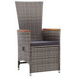3 Piece Garden Dining Set Grey - Top-Down View