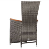 3 Piece Garden Dining Set Grey