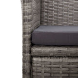 3 Piece Garden Dining Set Grey