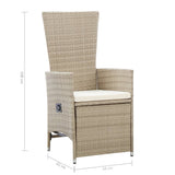 3 Piece Garden Dining Set Beige
