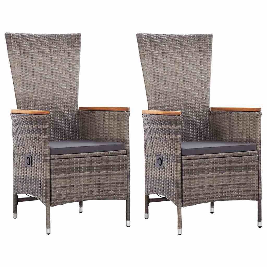 3 Piece Garden Dining Set Grey