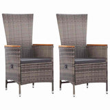 3 Piece Garden Dining Set Grey